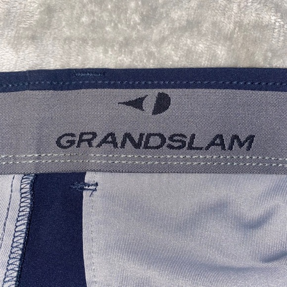 GRANDSLAM Men's Navy Blue Flat Front Golf Shorts Size 38 Preppy Classic - Picture 4 of 7